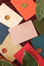 Load image into Gallery viewer, Seasons greetings card for Christmas with textured premium envelopes with wax seals
